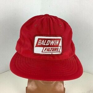 Vintage Baldwin Filters Snapback Hat Red/White NO Inside Tag
